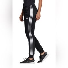 Brand New W/O Tags Condition. Free Shipping Adidas Three Stripes Pants, Black Joggers With Three Stripes, Adidas Three Stripes Joggers For Workout, Adidas Joggers With Three Stripes For Workout, Adidas Workout Joggers With Three Stripes, Black Activewear With Three Stripes For Spring, Black And White Joggers, Adidas Joggers, Adidas Sweatpants