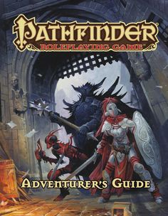 an image of a book cover for the pathfinderr adventurer's guide, featuring two