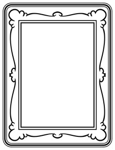 a black and white photo frame with an ornate border around the edges, on a white background