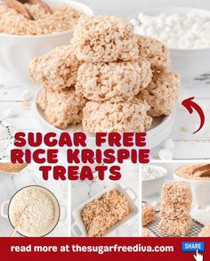 sugar free rice krispy treats with text overlay