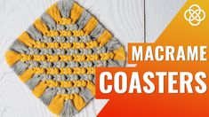 the macrame coaster is made with yarn