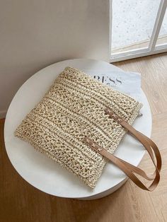 Chic and Trendy Handwoven Straw Tote Bag for Spring and Summer Chic Beige Braided Crochet Bag, Trendy Braided Beige Crochet Bag, Beige Braided Crochet Bag, Trendy Woven Beige Beach Bag, Trendy Beige Woven Beach Bag, Trendy Beige Straw Tote Bag, Trendy Braided Straw Tote Bag, Chic Beige Crochet Bag For Spring, Casual Beige Crochet Bag With Braided Detail