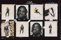 multiple photographs of young men with different hair colors and hairstyles, all in black and white