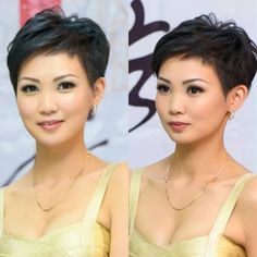 Pixie Haircut With Money Piece, Short Hairstyle Women Thick Hair With Bangs, Brown Hair Pixie Haircut, Back To School Hairstyle, Super Short Hair, Blonde Pixie Haircut, Short Hairstyles For Thick Hair