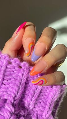 40 + Inspiring Floral Nail Design Ideas to Brighten Your Day Paznokcie Hello Kitty, Unghie Sfumate, Kutek Disney, Bright Summer Nails, Summer Nail Art, Colorful Nail, Colorful Nails, Almond Nail, Summer Acrylic Nails