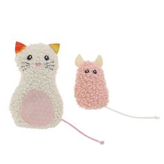 a cat and mouse toy on a white background