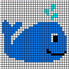 an image of a blue fish pixelated in pixels