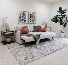 a living room filled with furniture and a rug