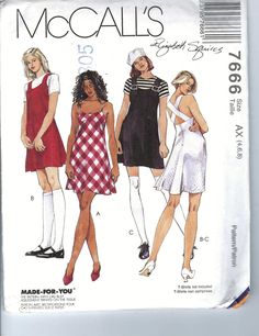 three women's dresses, one with short sleeves and the other with long legs