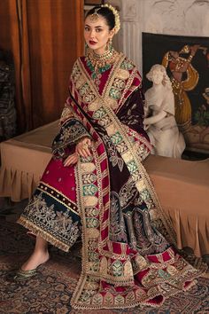 Party Wear Salwar Kameez with a Velvet Shawl Online Party Wear Salwar Kameez, Velvet Dupatta, Party Wear Salwar, Pakistani Formal Dresses, Pakistani Party Wear, Velvet Shawl, Raw Silk Fabric, Embroidered Velvet