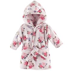 Luvable Friends plush bathrobe is made of soft and cozy plush fleece, perfect to let your little one snuggle up in after a warm bath or on a chilly night. Made with comfortable, cozy fabric. Luvable Friends Baby Girl Plush Bathrobe, Floral is a great baby essentials set for your little one. Baby Bath Robe, Baby Robes, Girls Robes, Hooded Robe, Hudson Baby, Floral Robes, Girls Fleece, Floral Baby, Plush Animals