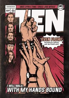 an old comic book cover with hands on it