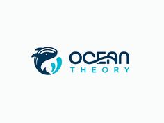 the ocean theory logo is shown in blue and green colors, with an image of a fish