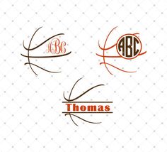 three monogrammed logos with the letter b, c and d in different styles