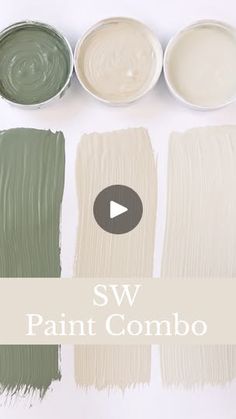 paint colors with the words sw paint combo in white, green and gray on them