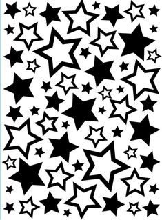 black and white stars are arranged in the shape of a square, with one smaller star on