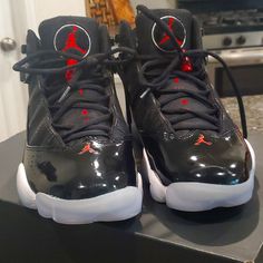 Air Jordan 6 Ring Size 9.5 In Men Black And Red Jordan 6 Rings, Jordan Red, Shoes Air, Air Jordan 6, Jordan 6, Ring Color, Jordans For Men, Jordan Shoes, Mens Shoes Sneakers