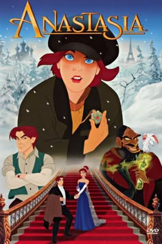 an animated movie poster for anastasiaa