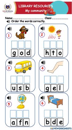 the worksheet for reading and spelling words in english with pictures on each page