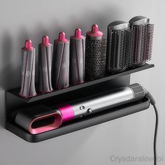 Airwrap Wall-mounted Shelf Dryer and Hair Curler Storage Rack Hair Care Tool Storage Box Bathroom Curling Iron Storage, Bathroom Shelf Organization, Wall Mounted Bathroom Storage, Hair Care Tools, Iron Storage, Hair Dryer Holder, Iron Holder, Bathroom Storage Racks, Metal Rack