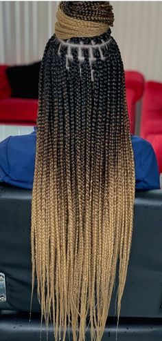 Plait Braid, Ombre Braid, Blond Ombre, Blonde Box Braids, Black And Blonde, Braided Hairstyles For Black Women