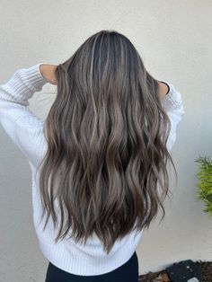 Darker Ash Brown Hair, Medium Brown With Ash Highlights, Low Lights With Black Hair, Brown Hair With All Over Highlights, Ashy Blonde Balayage Hair, Mocha Ash Brown Balayage, Dark Brown Hair With Smoky Highlights, Black Hair With Beige Highlights, Winter Ombre Hair Color For Brunettes