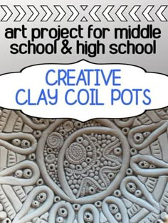 Clay Coil Pot Project for middleschool and high school by Dream On Cue Creative Coil Pots, Handbuilt Pottery Ideas Projects, High School Ceramics Projects, Coil Bowls Ceramic, Clay Projects For High School, Coil Clay Projects, Clay Coil Pots, High School Sculpture Projects, Creative Pottery Ideas