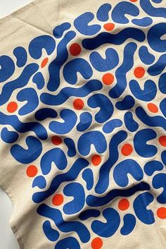 Blobs Tea Towel-WORM Napkin Centerpiece, Lino Printing Ideas, Street Wear Ideas, Block Printing Designs, Block Print Fabric, Printed Napkins, Portland Maine, Craft Club, Contemporary Crafts