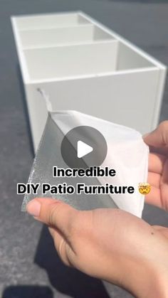 someone is holding a piece of paper in their hand with the words incredible diy patio furniture