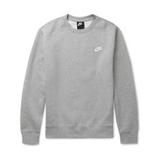 Nike's sweatshirt is simple and sporty. Made from soft cotton-blend jersey, it's embroidered with the brand's moniker at the chest. Nike Sweater Outfit, Men Nike Outfits, Nike Aesthetic, Nike Clothes Mens, Nike Collection, Nike Jumper, Nike Sweats, Mens Haircuts Fade, Jersey Sweatshirt