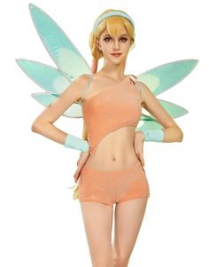 PRICES MAY VARY. The whole outfit for Winx Club Stella comes with an one-shoulder top, a pair of shorts, two arm wristers, a headband, and a pair of wings. The one shoulder top for Winx Club Stella is designed with ties on the shoulder so that you can adjust it as you like. The whole pair of wings for Winx Club Stella is designed with two elastic bands for you to hold on each shoulder. The whole pair of wings for Winx Club Stella can be reshaped as it is designed with iron wire. Officially licen Winx Costume, Winx Club Stella, Cosplay Fairy, Iron Wire, Fairy Costume, Kids Luggage, Costume Outfits, One Shoulder Tops, Cosplay Outfits