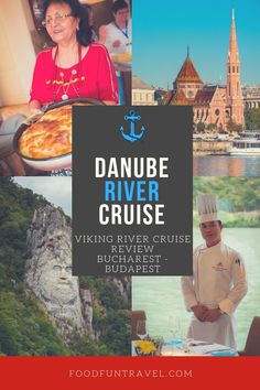 a collage of photos with the words danube river cruise viking river cruise and buffet budapest