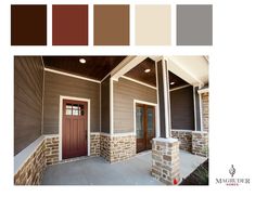 an exterior color scheme with brown and tan