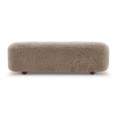 the footstool is made out of sheepskin