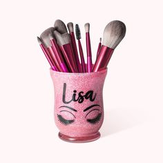 [Eye-catching Glitter Design]:This makeup brush holder's glitter color options add a dazzling and eye-catching element to her vanity or desk. The shimmering effect creates a sense of luxury, making it a beautiful addition to any decor. The eyebrow and eyelash patterns add a playful and trendy touch. [Spacious And Practical]:This desk organizer provides ample space to neatly store makeup brushes, eyeliner pencils, and other beauty essentials. It's a practical accessory that adds functionality and Make Up Brush, Glitter Design, Makeup Brush Holders, Desk Organizer, Pencil Eyeliner, Brush Holder, Anniversary Gift For Her, Beauty Essentials, Makeup Brush