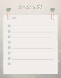 a to - do list with two birds on it and the words to do lists written in