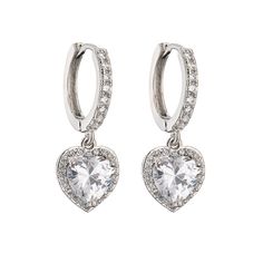 PRICES MAY VARY. ✦Get Many Compliments✦Heart earrings are absolutely stunning and radiant, stand out from the crowd and get ready to receive compliments with our cubic zirconia iced out earrings. This trendy and fashionable jewelry piece is sure to turn heads and make you feel confident and stylish. ✦ Premium Material✦Heart earrings for women is made of 14k gold plating brass and 5A+ cubic zirconia, lightweight,long-lasting color retention, hypoallergenic for sensitive ear, nickel free, lead fre Silver Heart-shaped Crystal Earrings For Anniversary, Silver Heart-shaped Cubic Zirconia Diamond Earrings, Silver Heart-shaped Crystal Earrings, Earring Stacks, Valentine's Day Heart-shaped Silver Diamond Earrings, Heart-shaped Cubic Zirconia Earrings For Valentine's Day, Valentines Day Earrings, Dangle Hoop Earrings, Fashionable Jewelry