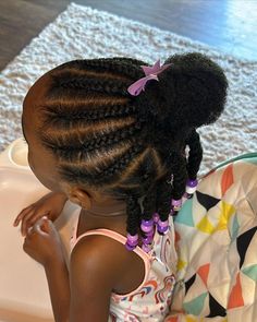 Libby Hair Care | Libby normally sits well during cornrow hairstyles💛 I also do not do them too tight and I make sure to moisturize and detangle before… | Instagram Twa Cornrows, Toddler Cornrow Styles, Black Baby Girl Hairstyles, Kids' Hairstyles, Daughter Hairstyles, Hair Braid Patterns, Kid Hairstyles, Lil Girl Hairstyles, Kids Curly Hairstyles