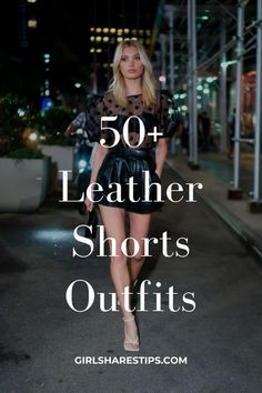 Black Shorts Outfit Concert, Leather Shorts Going Out Outfit, Black Shorts Going Out Outfit, Black Faux Shorts Outfit, Leather Shorts Night Outfit, Elegant Rock Style Women, Leather Shorts Outfit With Boots, Leather Shorts With Sweater, Outfits To Go Out At Night Club Fashion