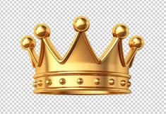 a golden crown on a transparent background