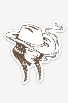 Stickers Inspo Aesthetic, Fun Sticker Ideas, Western Pinup Tattoo, Western Tattoo Sleeve, Cowgirl Illustration, Cowboy Stickers, Cowgirl Tattoo, Plus Size Cowgirl, Western Collage