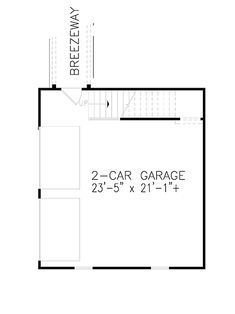 the second floor plan for a two car garage