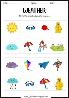 the weather worksheet for kids to learn how to use it in their classroom