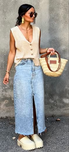 Casual Friday Outfits, Lunch Outfit, Spring Summer Capsule Wardrobe, Cool Street Fashion, Denim Outfit, Outfits Casuales, Daily Outfits, Spring Summer Fashion, Fashion Inspo Outfits