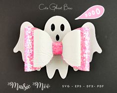 Halloween Ghost Bow SVG | Halloween Bow Template | Ghost Hair Bow SVG Hair Bow Svg, Ghost Hair, Diy Leather Bows, Svg Templates, Bow Svg, Halloween Hair Bows, Bow Template, Halloween Bows, Bows Diy