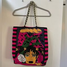 Excellent Condition. No Flaws Vintage Betsey Johnson, Betsey Johnson Bags, Womens Tote Bags, Betsey Johnson, Pink Black, Black Pink, Pink, Women Shopping, Color