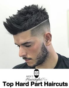 Hard part Hard Part Haircut, Fade Haircut Styles, Mens Haircuts Short Hair, Mid Fade, Beard Fade, Taper Fade Haircut