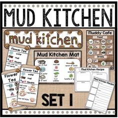 mud kitchen activity pack with pictures and instructions to make them look like they are in the middle