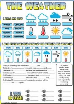 the weather worksheet for kids to learn how to read and understand what it is