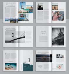 an open magazine with photos and text on it